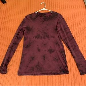 American Eagle Tie-Dye Red/Maroon Long Sleeve Tee